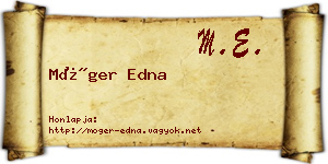 Móger Edna névjegykártya